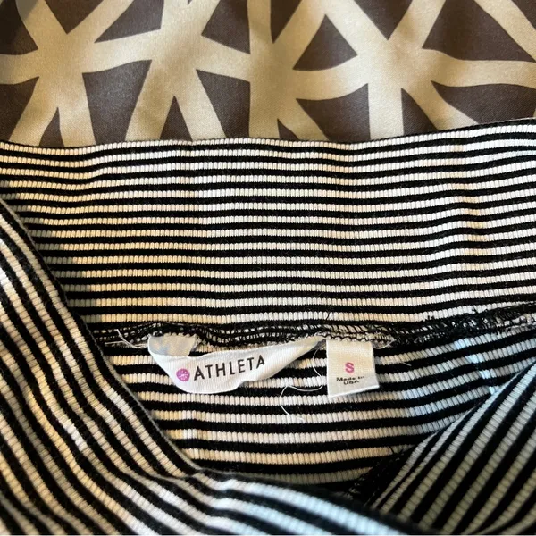 Athleta Black and White Striped‎ Stretch Knit Pencil Skirt Size S - Image 6