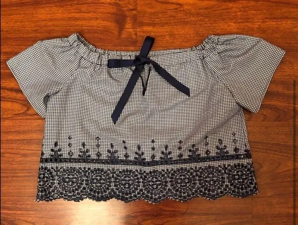 Plaid floral top Size L - Image 2