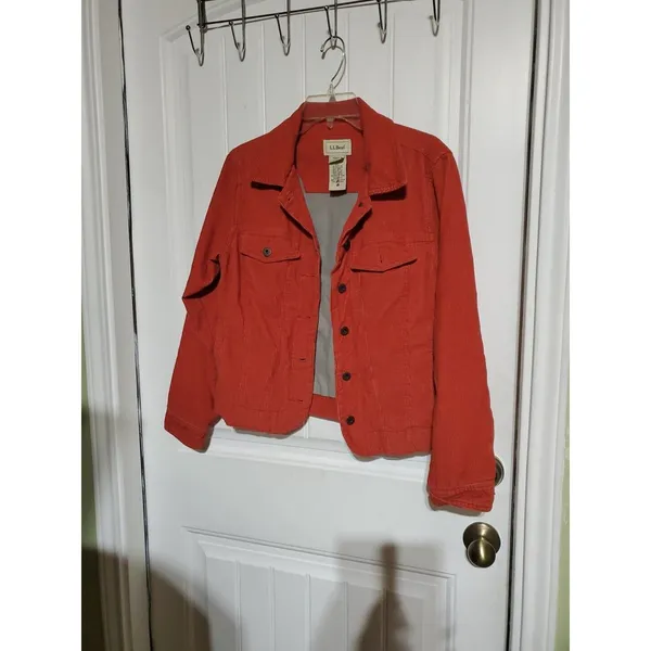 EUC Ladies L.L. Bean Corduroy Burnt Orange Button Down Jacket SIZE XS - Image 6