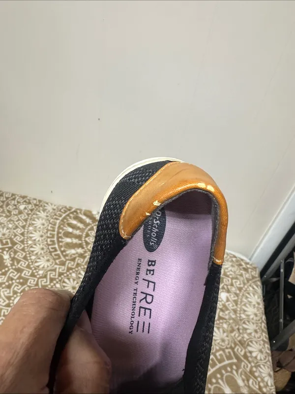 Dr. Scholl's Black Slip-On Loafers with Tan Heel Accent - Image 7