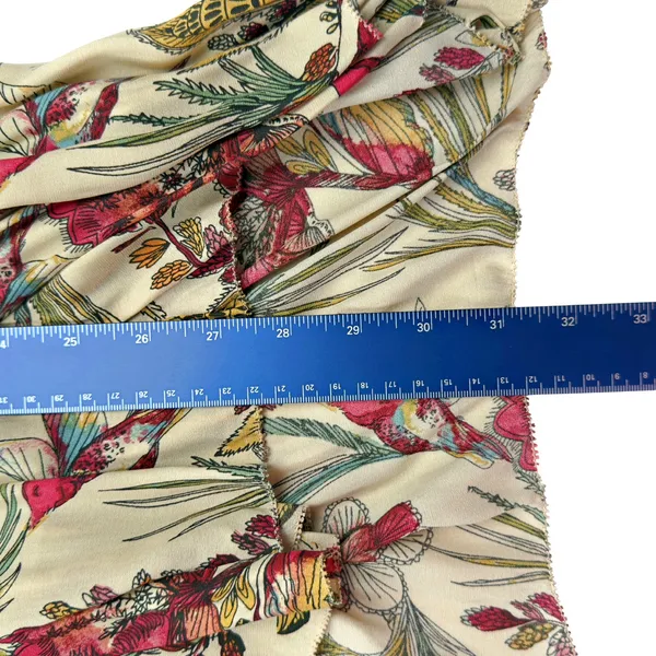 Free People Top Tan Pink Floral Haze Tiered Tunic Hummingbird Boho - Image 9