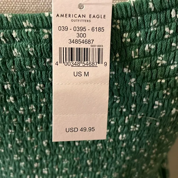 American Eagle Outfitters Teal Floral Dress - Image 6