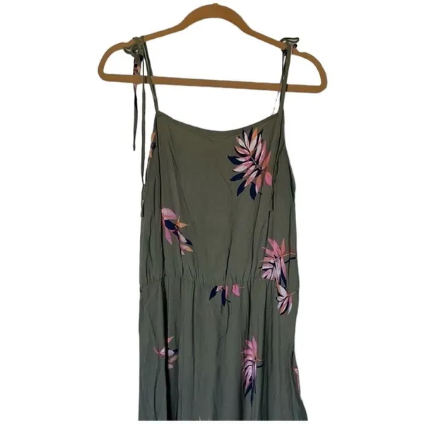 ✨A New Day Printed Olive Leaf Swing Sz Large Green Dress✨ - Image 6