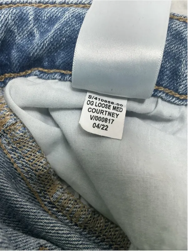 Woman’s Old Navy OG Loose High Rise Straight Stretch Medium Wash Blue Jeans 12 - Image 6