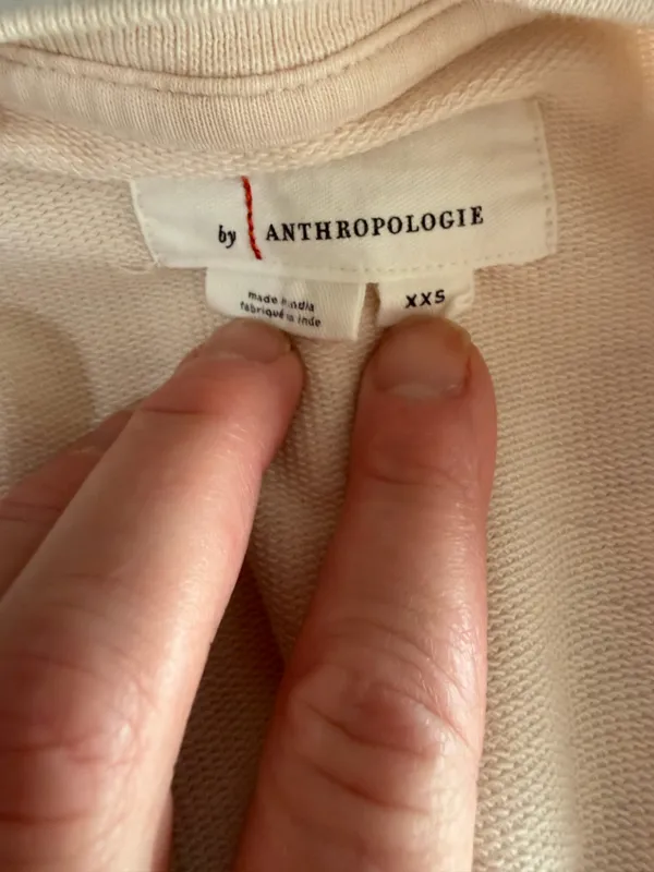 Anthropologie beaded floral embroidered cottage-core romantic sweatshirt XXS - Image 6