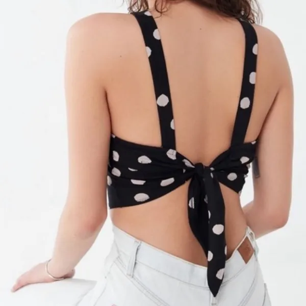 Finalprice！Urban outfitters tie back polka dot cute top - Image 2