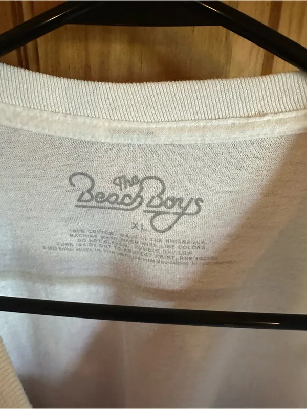The Beach Boys White 100% cotton Long Sleeve Graphic Tee - Retro Palm Design - Image 3