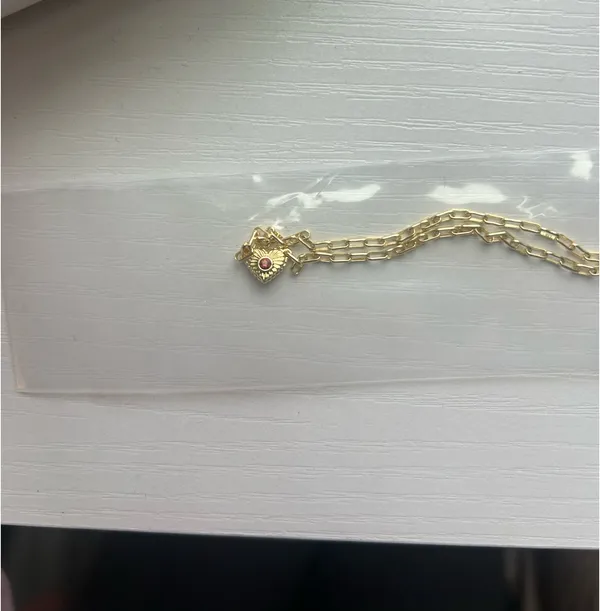 gorjana birthstone heart necklace 18k gold in january garnet - Image 3