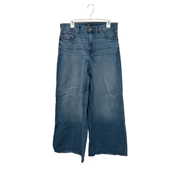 Express high-waisted wide-leg cropped jeans Size 12 S - Image 3