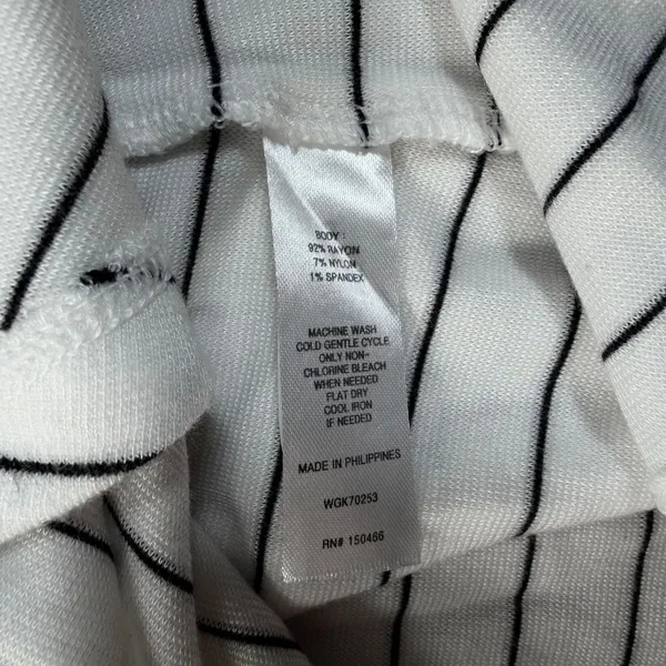 41 Hawthorn Stripe Wrap Dress Womens XXL V-Neck Spaghetti Strap White Black Knit - Image 8