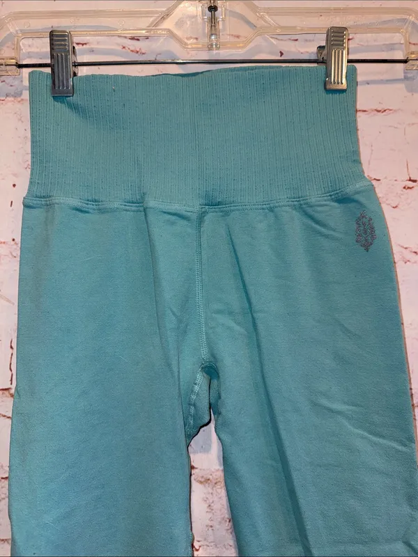 Free people movement Good Karma Teal High-Waist Active Leggings perforated Xs - Image 2