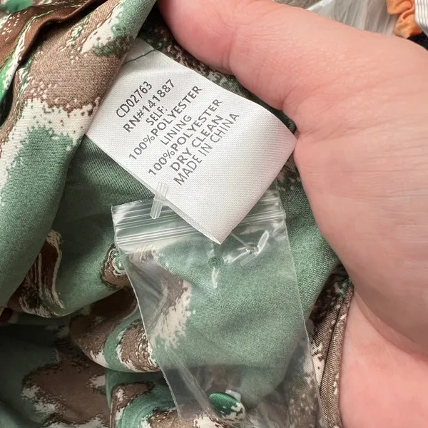 TCEC o ring‎ cutout Floral Green and Brown Women's Dress size M - Image 11