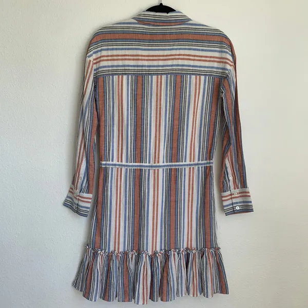 Veronica Beard Jeans Ardith 100%‎ Cotton Striped Mini Shirt Dress - Image 5