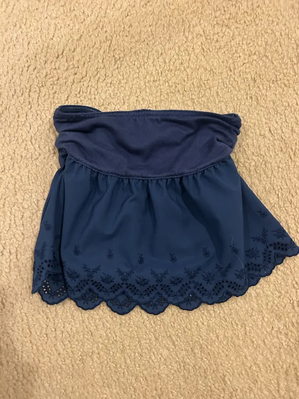 Wild Fable navy blue strapless ruffle hem bandeau tube top XS - Image 2
