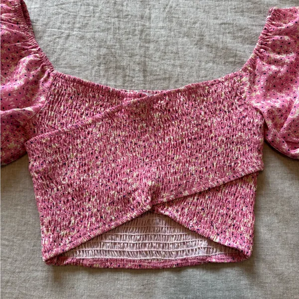 Hello Molly Smocked Pink Floral Top - Image 3