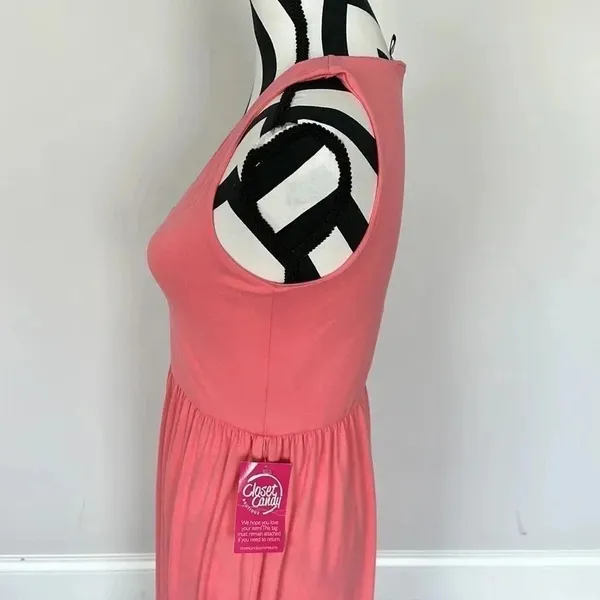 NWT‎ Closet Candy Coral Maxi Dress Sz M - Image 2