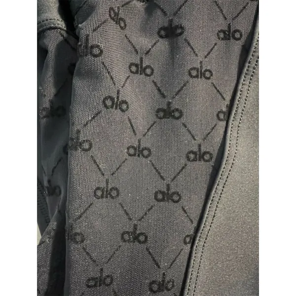 Alo Yoga Women's Airlift High Waist Capri Celeste Leggings Black Mesh Size L - Image 10