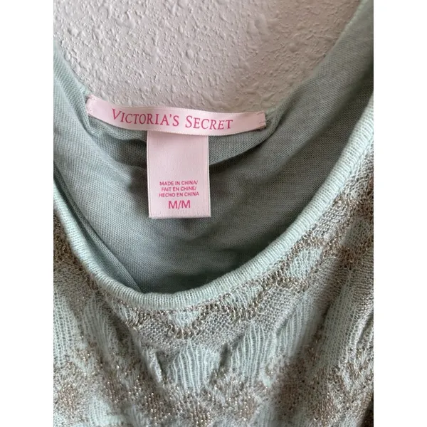 Victoria's‎ Secret Sage Green Pointelle Knit Maxi Dress Sleeveless M - Image 3
