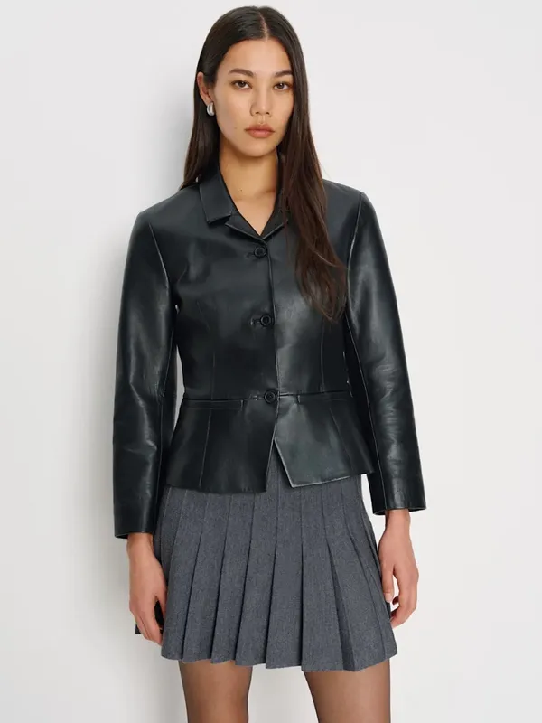 Reformation Mina Regenerative Merino Wool Pleated Mini Skirt - Image 4