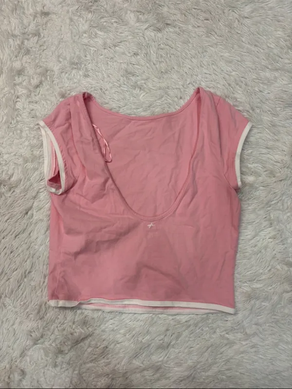 Urban Outfitters Out from under Pink Women's Short Sleeve Scoop Neck Top - Image 3