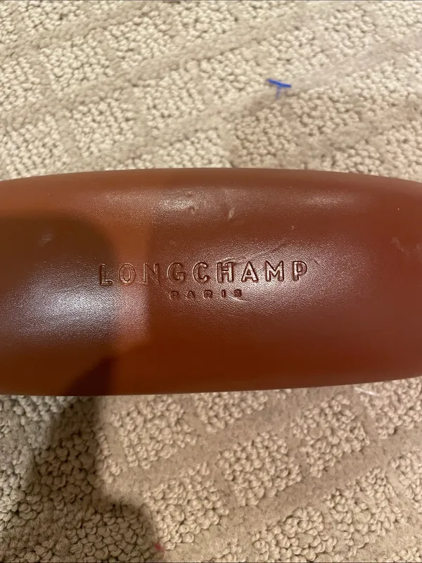 Longchamp Cognac Brown Leather Sunglass Case - Image 2