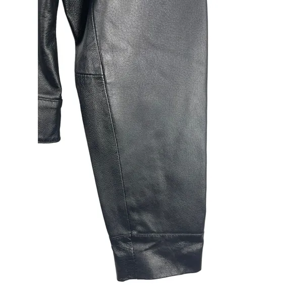 Women’s Sonnora Black Short Motorcycle Zip Genuine Leather Jacket Fits S - Image 6