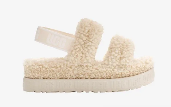UGG Beige/Cream Oh Fluffita Platform Slippers - Image 2