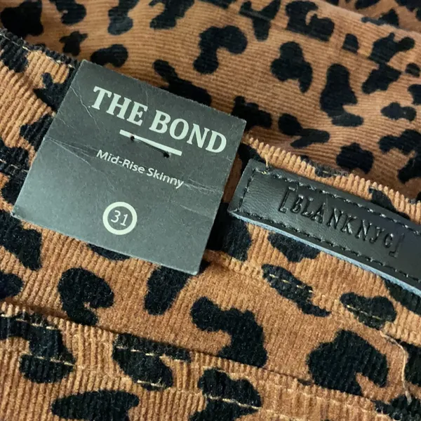 NWT BlankNYC Leopard Corduroy Mid-Rise Skinny Jeans SZ-31 Brown Black - Image 11