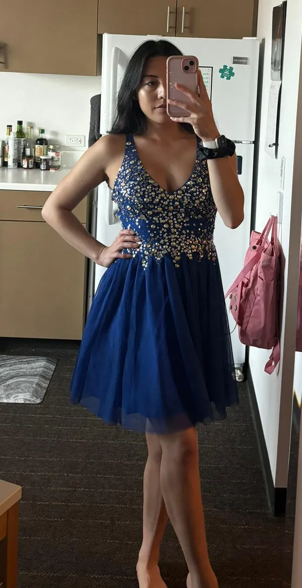 Windsor Sequin Homecoming Dress - Image 3