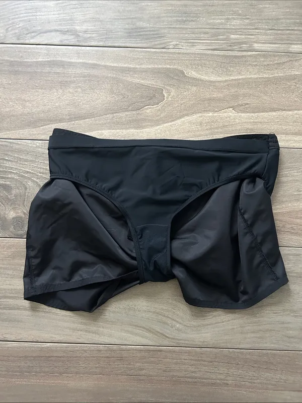 Black Drawstring Swim Skirt - Image 3