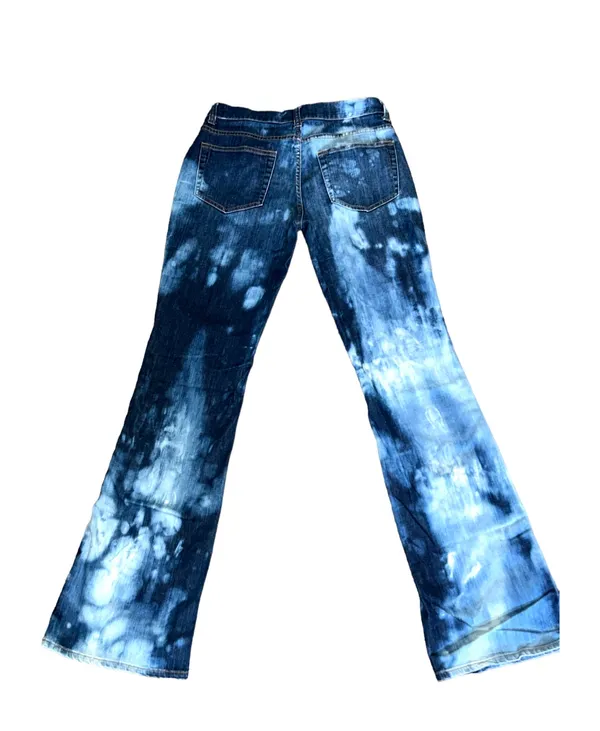 Garnet Hill 28 Bootcut Bleached Tie dye Jeans - Image 2