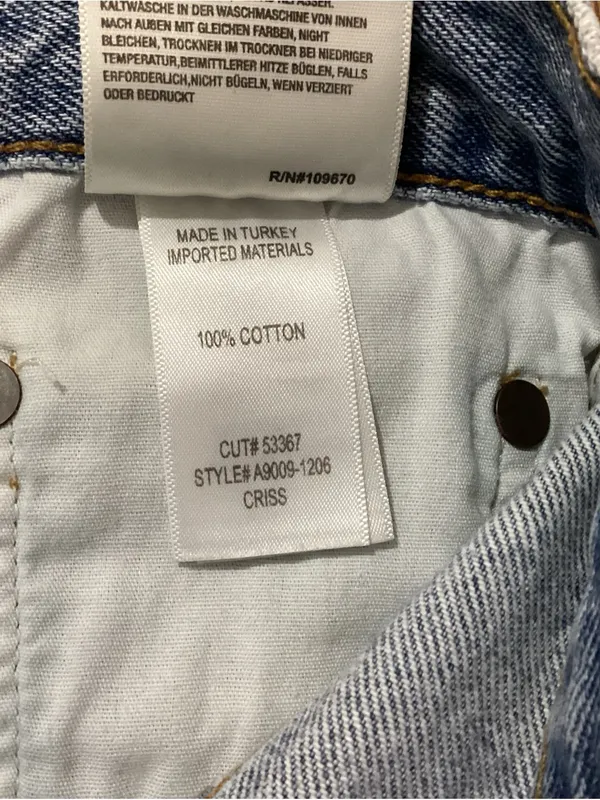 Agolde Criss Cross Jean Shorts Size 27 - Image 8