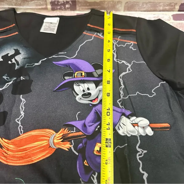 Disney Halloween Mickey Mouse Witch Black T-Shirt - Image 8