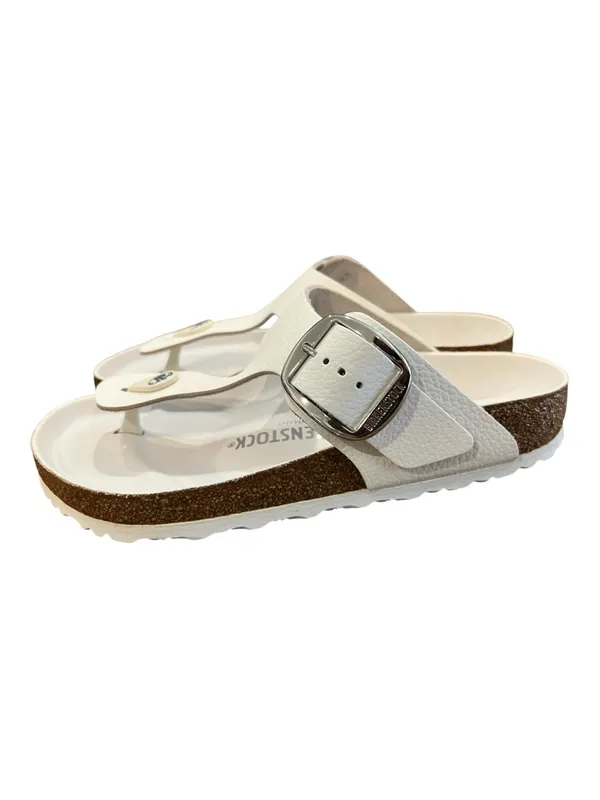 Birkenstock Gizeh Big Buckle White Leather Sandals Women’s 8 EU 39 Regular NIB - Image 10