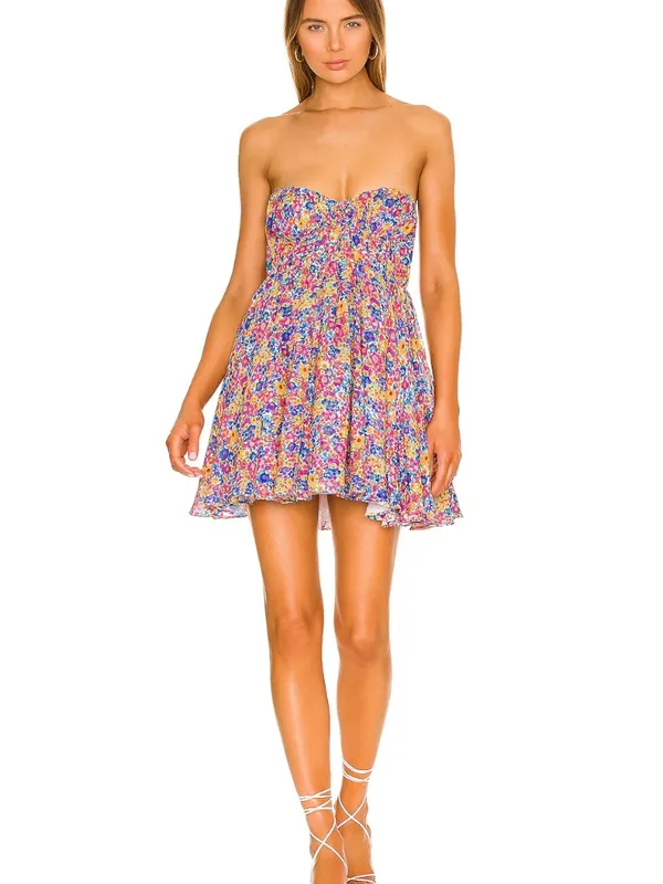 For Love and Lemons Sasha Mini Dress Floral Bustier Medium NEW - Image 11