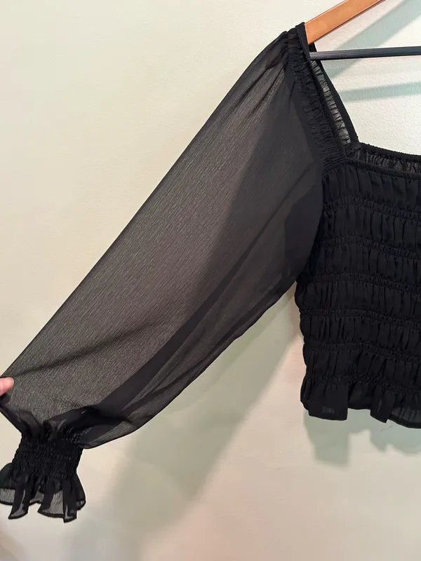 Express sheer puff sleeve top  - Image 2
