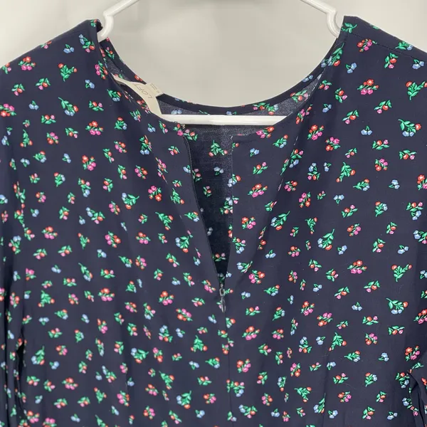 Loft Dress Floral Navy Slit Midi Size 10.‎ - Image 6