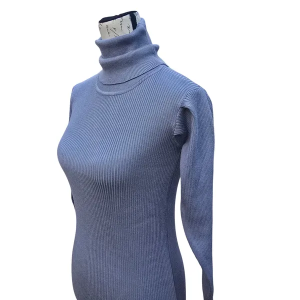 ELLIATT Victoria Knit Dress‎ Ribbed Turtleneck Midi Greay Womens Size S - Image 5
