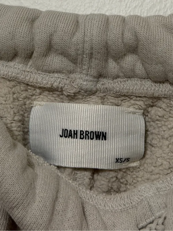 JOAH BROWN Sahara Sweat Shorts Size XS Small Beige Cream Neutral - Image 3