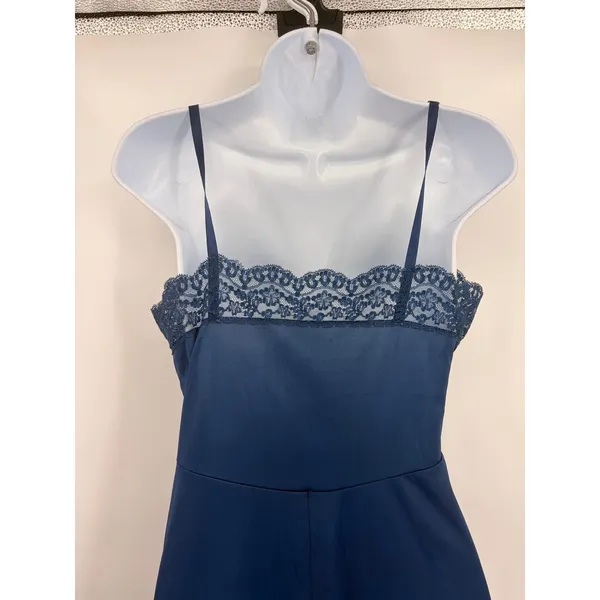 Vtg 60s Hollywood Vassarette Lace Trim Silky Slip Dress Sz Small Dark Coquette - Image 7