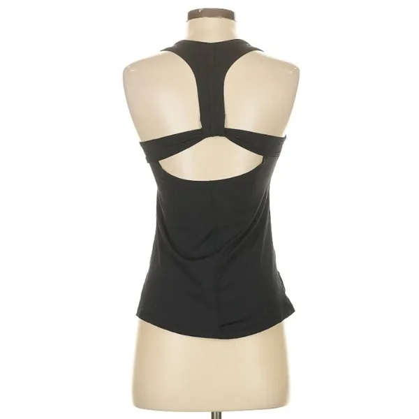 American Eagle Women's Athletic Tank Top Black Racerback‎ Lace Cut Out Stretch - Image 2