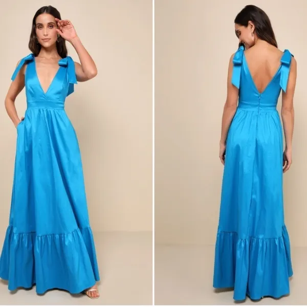 LULU's Sexy Elegant Prom Wedding Formal Event Chic Aline Maxi Gown NWOT - Image 4