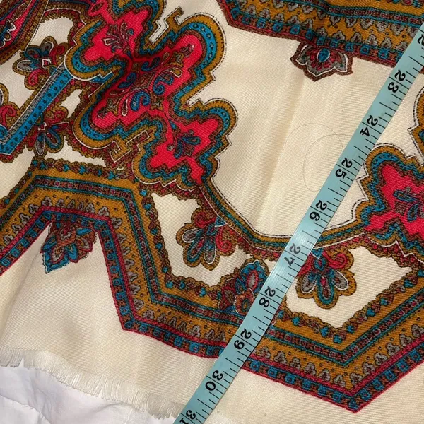 Vintage Colorful Paisley Patterned Scarf 30”x30” - Image 4