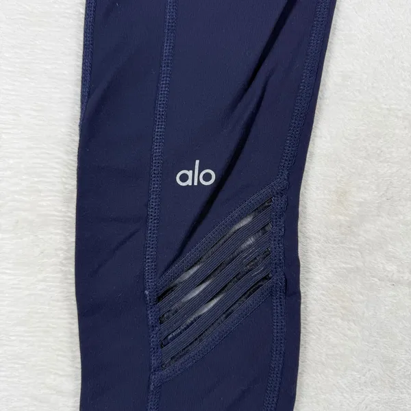 Alo‎ Yoga Womens Navy Blue Moto Mesh High Rise Full Length Leggings Size XS - Image 2