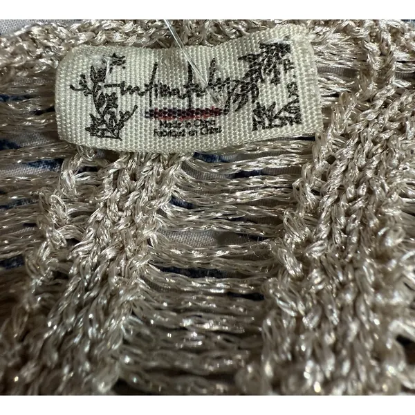Free People Let's Dance Long Sleeve Open Back‎ Ladder Gold Knit Sweater XS New - Image 5