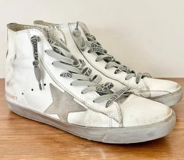 Golden Goose Francy Leather High Top Sneaker Shoes White Women's Size 36 / 6 - Image 2
