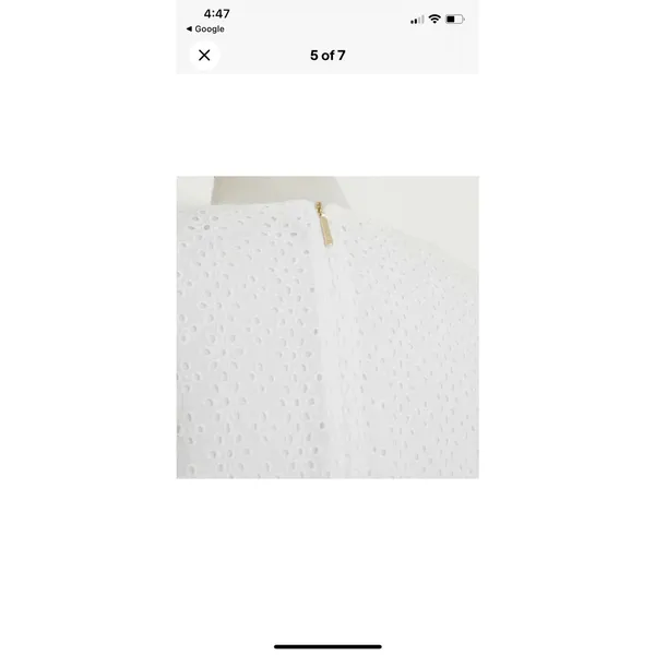 RALPH LAUREN White Cotton Voile Floral Eyelet Dress Size 10, $55, B53 - Image 16