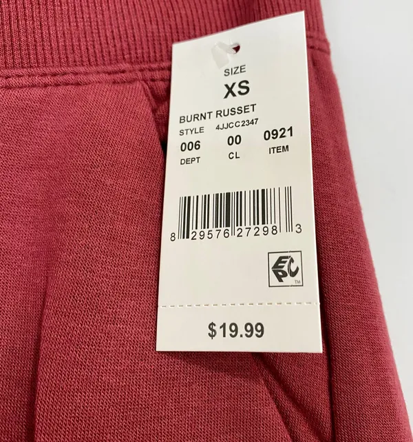 Women’s Casual Drawstring Joggers Coke Rainbow Print Logo Maroon NWT - Image 4