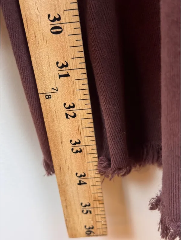 Free People Just Float On Corduroy Flare Pants Plum Size 30 Raw Hem Boho - Image 11