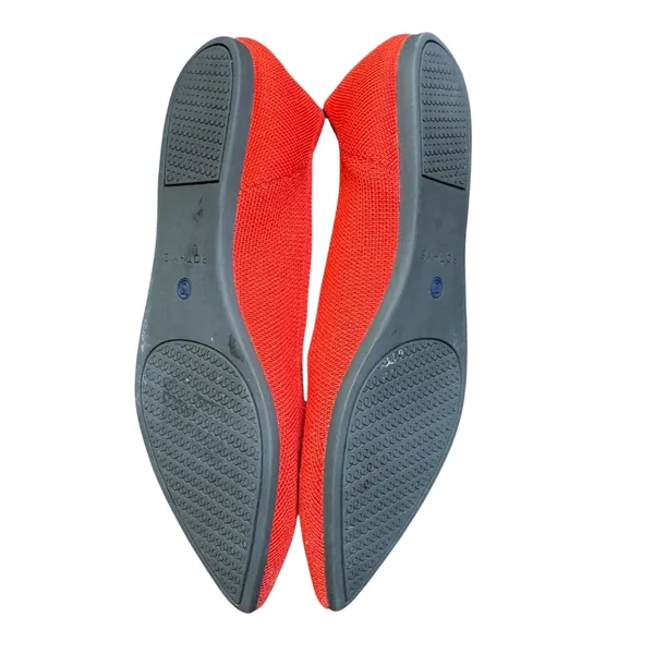Rothy's The Point Shoes Womens 8.5 Red Knit Pointed Toe Flats Comfort Slip On - Image 9